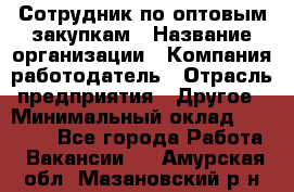 Сотрудник по оптовым закупкам › Название организации ­ Компания-работодатель › Отрасль предприятия ­ Другое › Минимальный оклад ­ 28 000 - Все города Работа » Вакансии   . Амурская обл.,Мазановский р-н